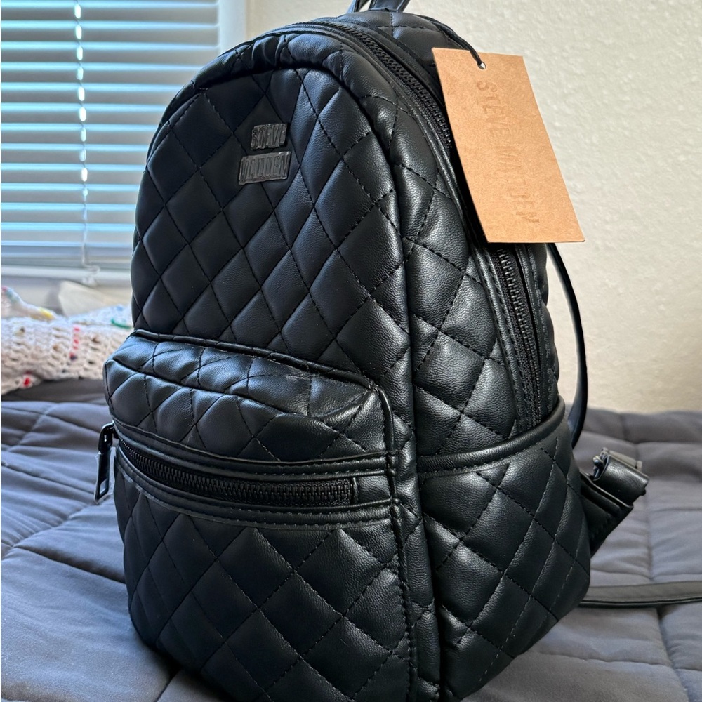 Steve Madden Mia Quilted Backpack Black
